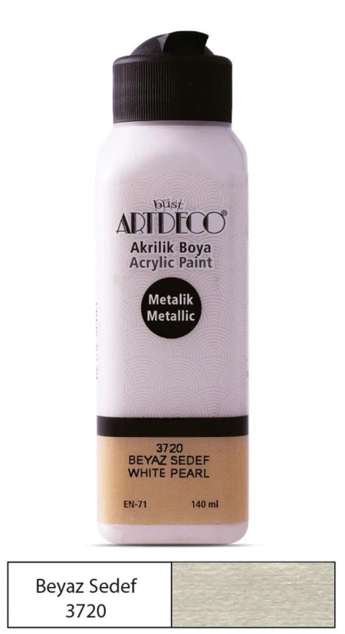 Artdeco 140 Ml Akrilik Boya Metalik Beyaz Sedef 71r-3720