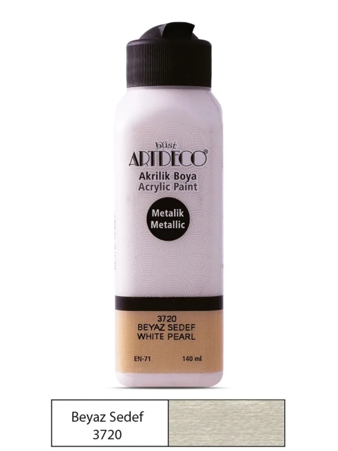 Artdeco 140 Ml Akrilik Boya Metalik Beyaz Sedef 71r-3720
