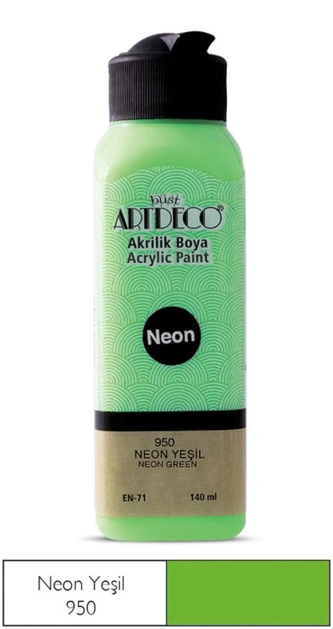 Artdeco 140 Ml Akrilik Boya Neon Yeşil 70r-950