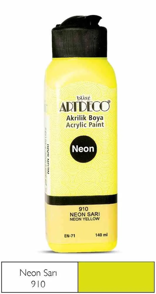 Artdeco 140 Ml Akrilik Boya Neon Sarı 70r-3910