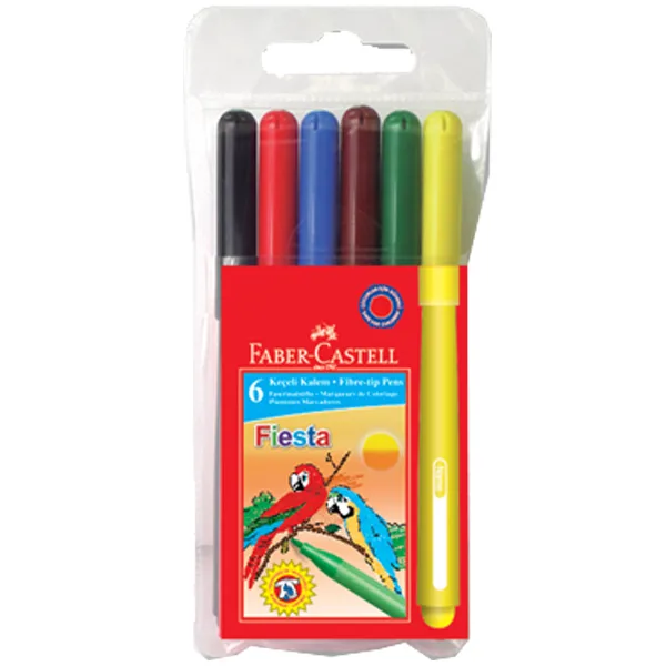 Faber Castell Fiesta Keçeli Kalem (marker) 6 Renk 5068306450