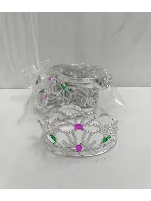 Nedi Plastik Gümüş Taşlı Taç 14012