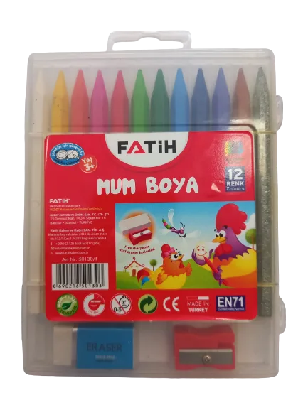 Fatih 12 Renk Polymer Crayon Boya Uzun 50130