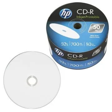 Hp Cd-r Printable 52x 700mb 80min 50"li