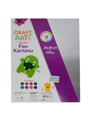 Craft Arts 25x35 120 Gr Dosyalı Fon Kartonu 10 Renk 2702-d