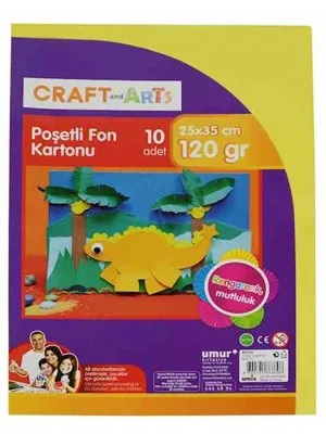 Craft Arts 25x35 120 Gr Fon Kartonu 10 Renk Poşetli Z2702
