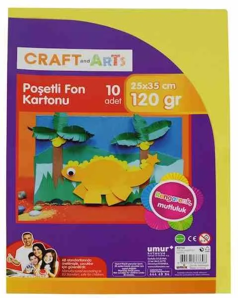Craft Arts 25x35 120 Gr Fon Kartonu 10 Renk Poşetli Z2702