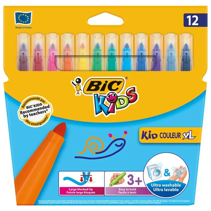 Bic Kids Keçeli Kalem Yıkanabilir Jumbo 12"li