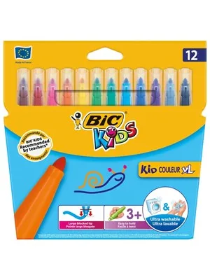 Bic Kids Keçeli Kalem Yıkanabilir Jumbo 12"li