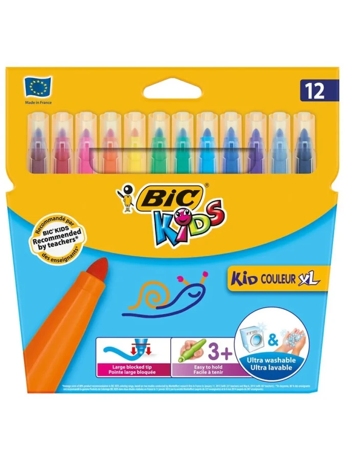 Bic Kids Keçeli Kalem Yıkanabilir Jumbo 12"li
