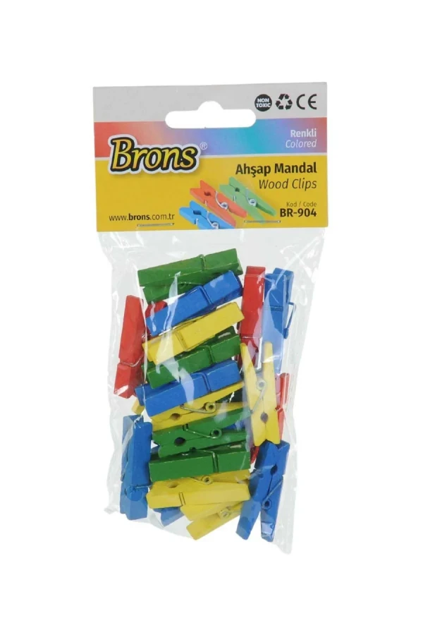Brons Ahşap Mandal Küçük Boy Renkli Br-904