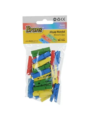 Brons Ahşap Mandal Küçük Boy Renkli Br-904