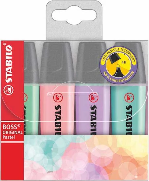 Stabilo Boss Fosforlu Kalem Pastel Renkler 4"lü 70\4-2