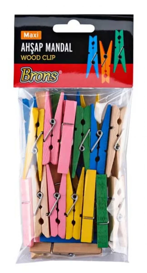 Brons Ahşap Mandal Büyük Boy Renkli Br-905