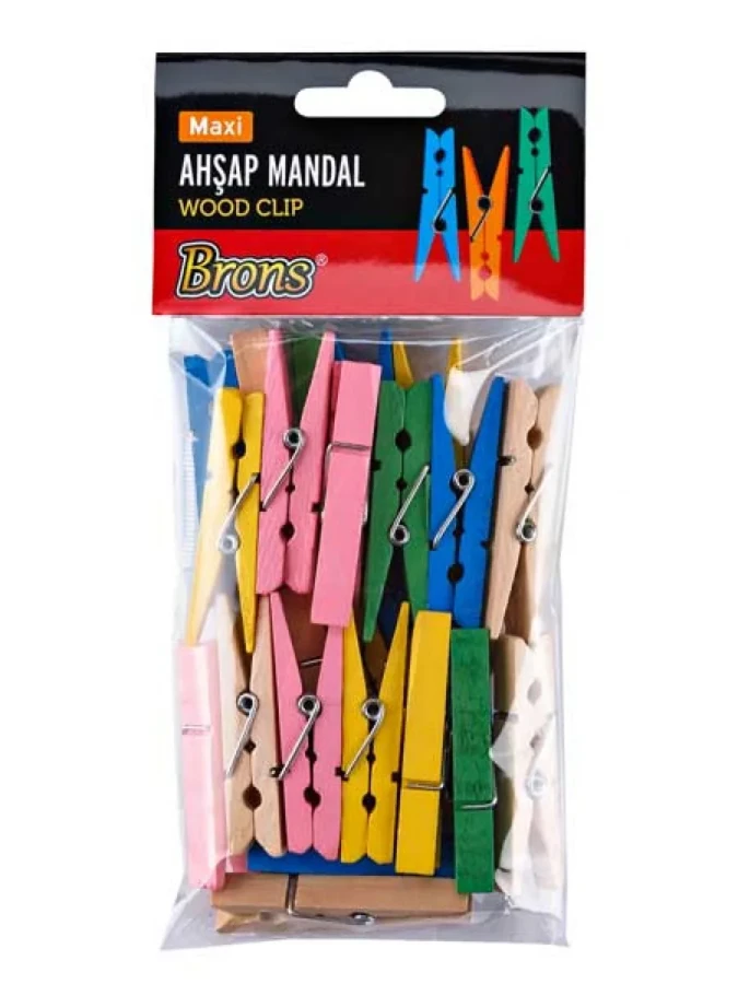 Brons Ahşap Mandal Büyük Boy Renkli Br-905