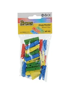 Brons Ahşap Mandal Büyük Boy Renkli Br-905