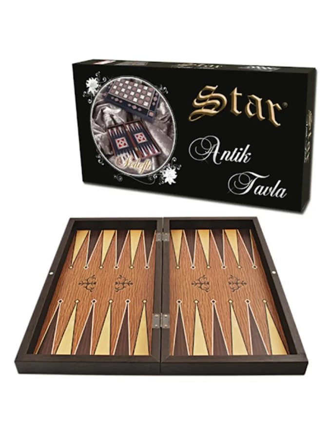 Star Polyester Antik Meşe Tavla Takımı 1021347