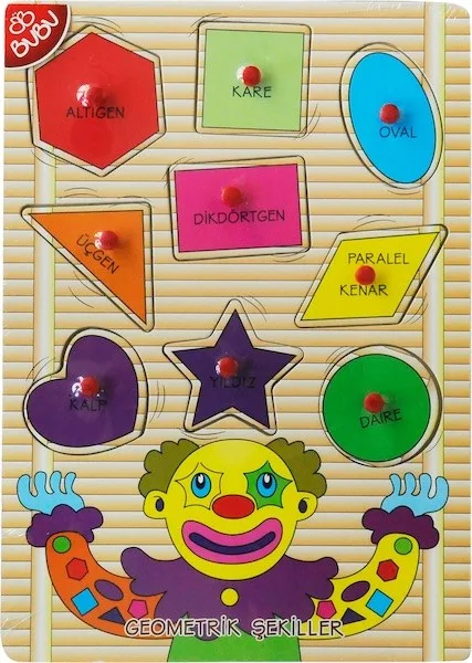 Bubu 30x21.5x0.8 Cm Ap Puzzle Palyaço Geometrik Şekiller Ap0069
