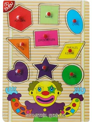 Bubu 30x21.5x0.8 Cm Ap Puzzle Palyaço Geometrik Şekiller Ap0069