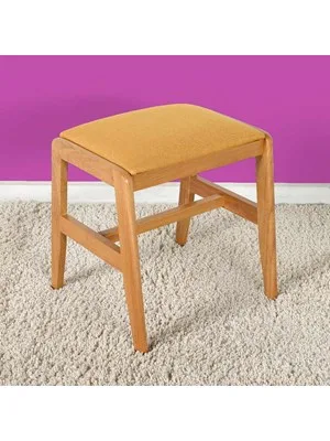 Adore Mst-010-ms-1 Fit Çok Amaçlı Ahşap Tabure Açık Turuncu Kumaş