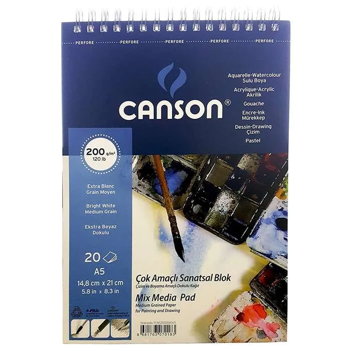 Canson A5 200 Gr Dokulu Spr.çok Amaçlı Sanatsal Blok