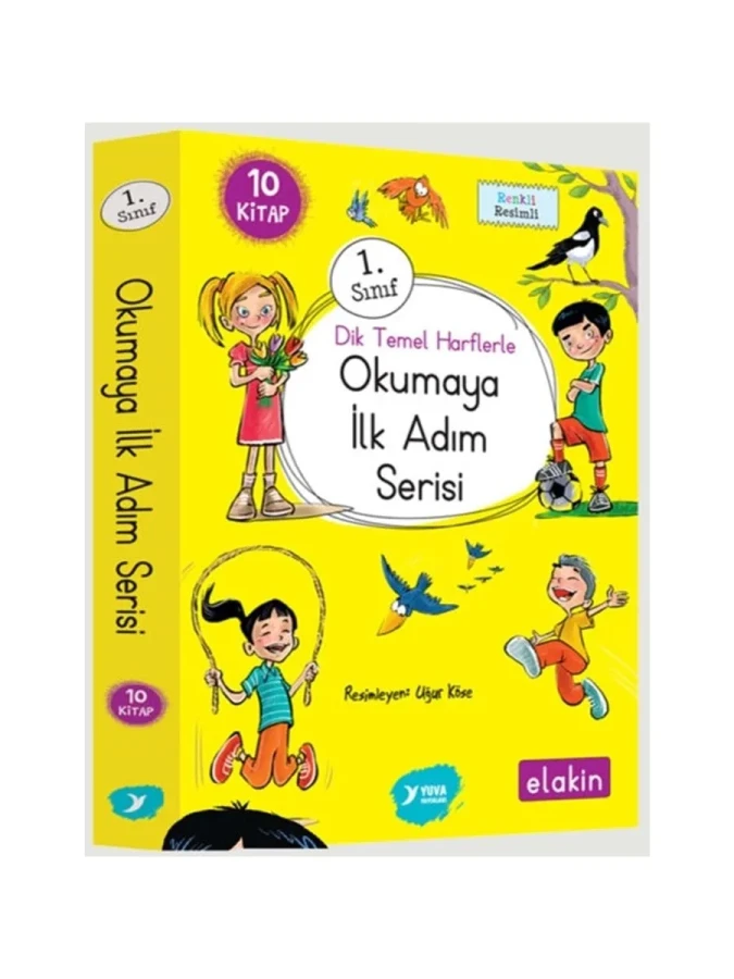 Dik Temel Harflerle Okumaya İlk Adım Serisi 1. Sınıf 10 Kitap - Yuva Yayınları