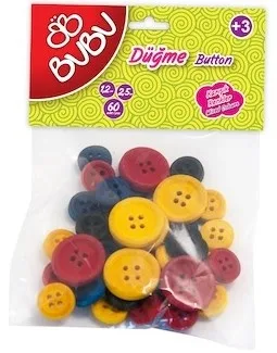 Bubu 1.2x2.5 Cm Karışık Renkli Ahşap Düğme Hs0007