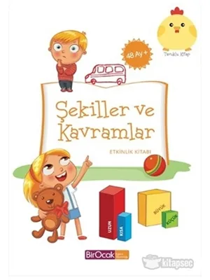 Şekiller ve Kavramlar Etkinlik Kitabı (+48 Ay) - Bir Ocak Eğitim Yayınları