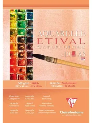 Clairefontaine A3 Sulu Boya Defteri 300 Gr 10yp Blk Et96306