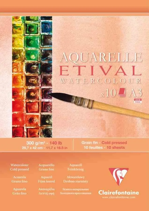 Clairefontaine A3 Sulu Boya Defteri 300 Gr 10yp Blk Et96306