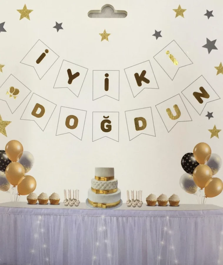 Nedi Kırlangıç Oynar Yazı 'iyiki Doğdun' Beyaz 11439