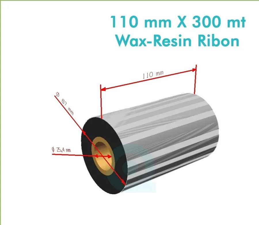 Ermet 110x300 Wax Resin Ribbon