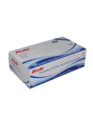 Beybi Nitril Pudrasız Muayene Eldiveni Large Siyah 100"lü