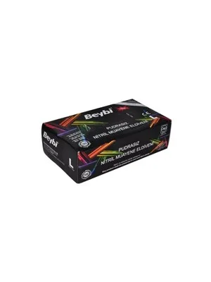 Beybi Nitril Pudrasız Muayene Eldiveni Small Mavi 100"lü