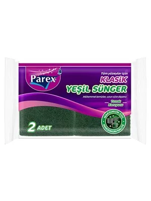 Parex Klasik Yeşil Oluklu Sünger 2"li 2107207
