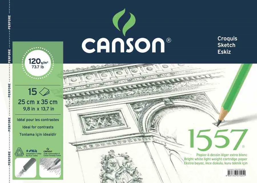 Canson 25x35 Resim ve Çizim Blok Defteri Spiralli 120 Gr 1557