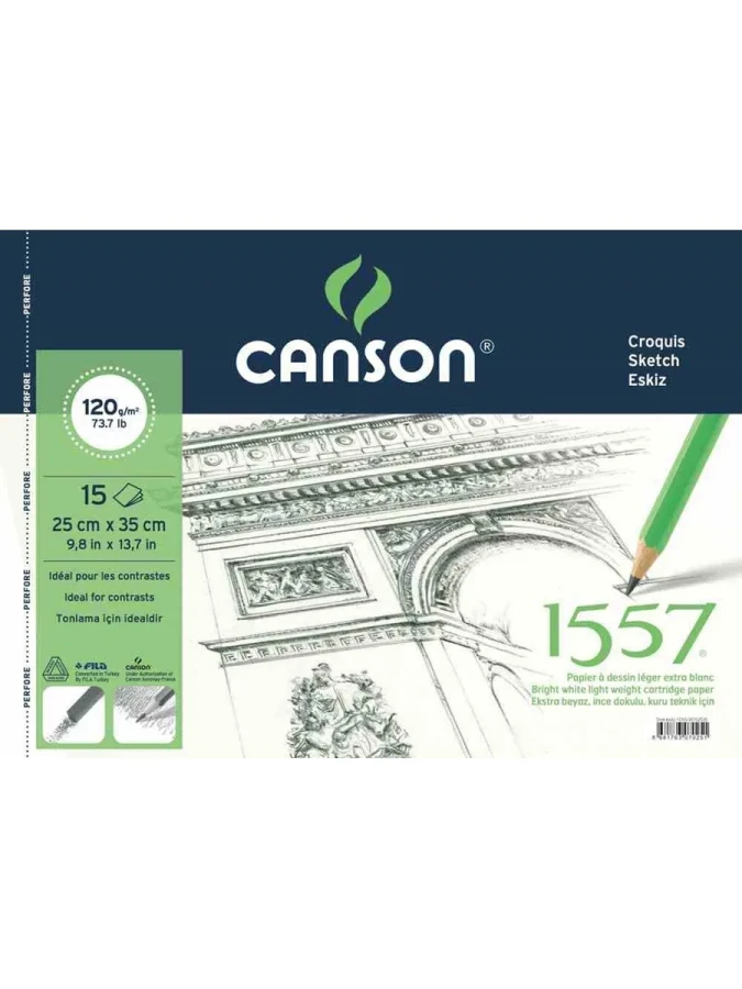 Canson 25x35 Resim ve Çizim Blok Defteri Spiralli 120 Gr 1557