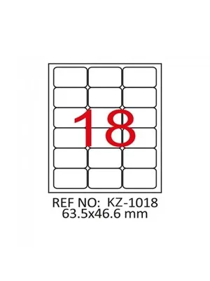 Tekno 63.5x46.6 Mm Laser Etiket 100"lü Bk-2018