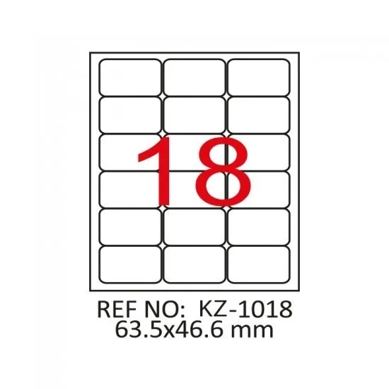 Tekno 63.5x46.6 Mm Laser Etiket 100"lü Bk-2018