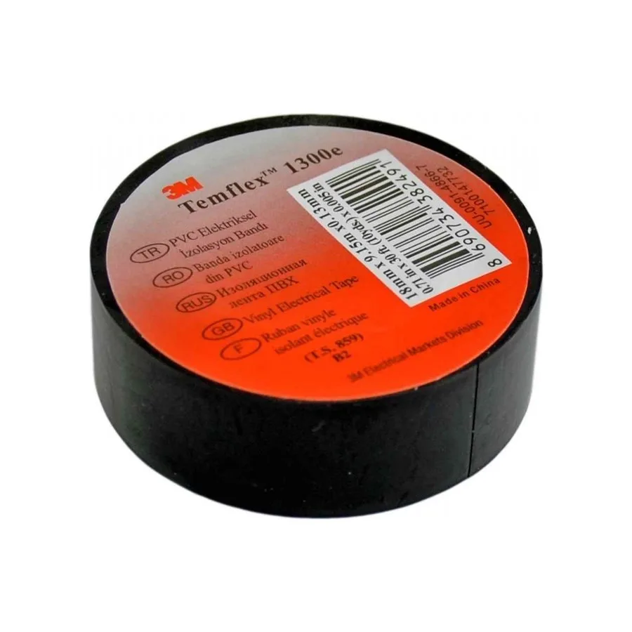 3m Elektrik Bandı 19 Mmx9.15 Metre 1300e Siyah Bant