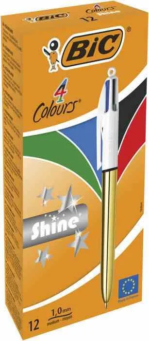Bic 4 Colours Shine Tükenmez Kalem Altın 982878