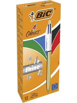 Bic 4 Colours Shine Tükenmez Kalem Altın 982878
