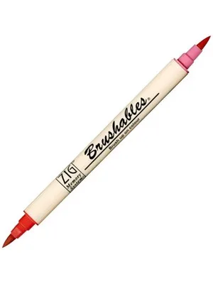Zig Ms-7700 Brushables Çift Uçlu Grafik (boyama)kalemi 020 Pure Red