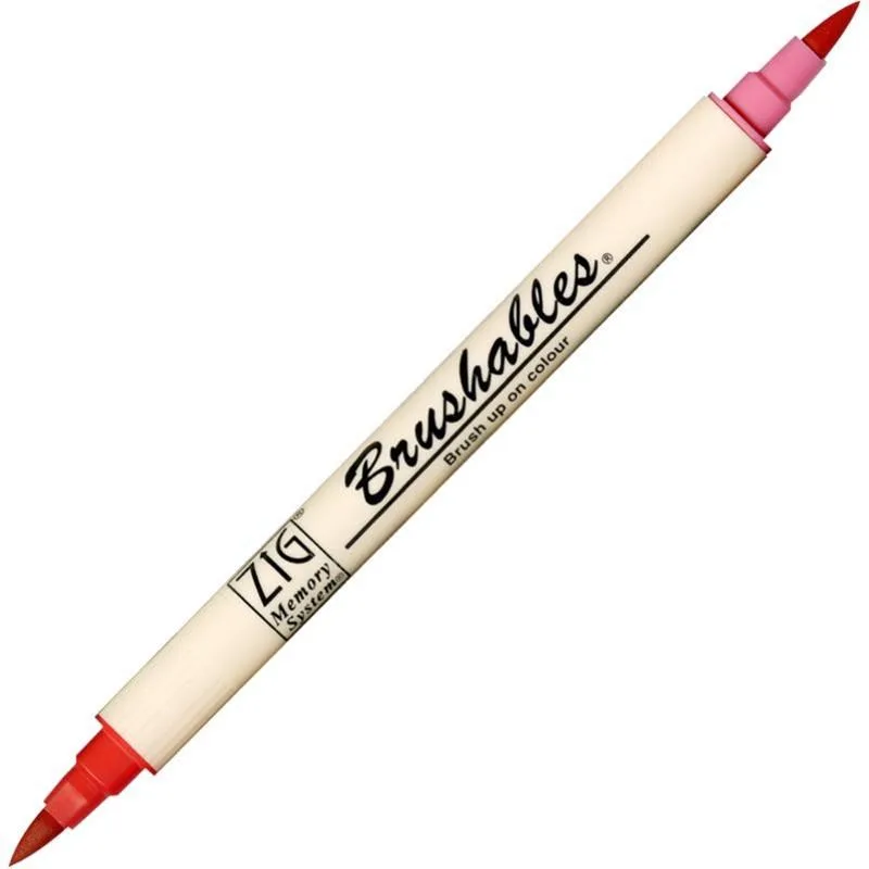 Zig Ms-7700 Brushables Çift Uçlu Grafik (boyama)kalemi 020 Pure Red
