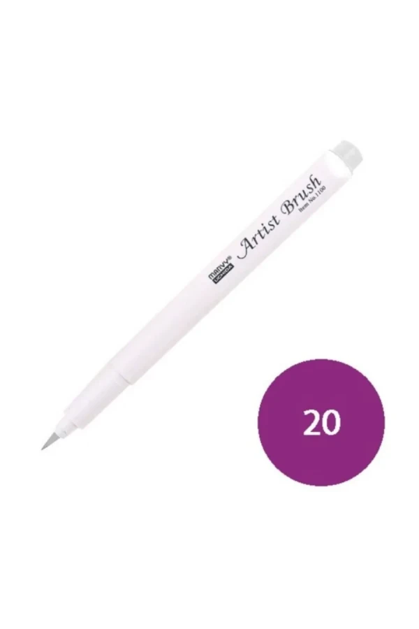 Marvy 1100 Su Bazlı Fırça Uçlu Marker Kalem 020 Magenta