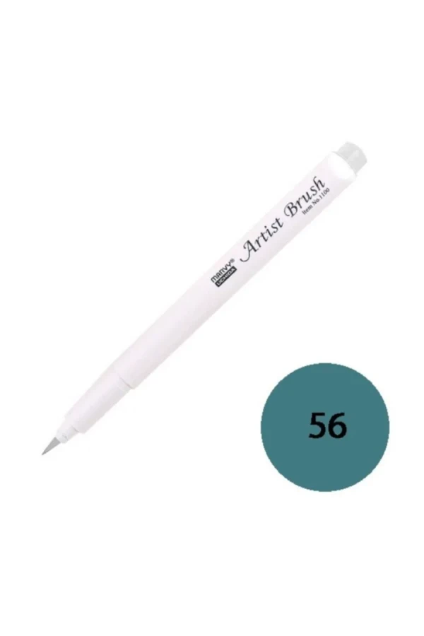 Marvy 1100 Su Bazlı Fırça Uçlu Marker Kalem 056 Dull Blue