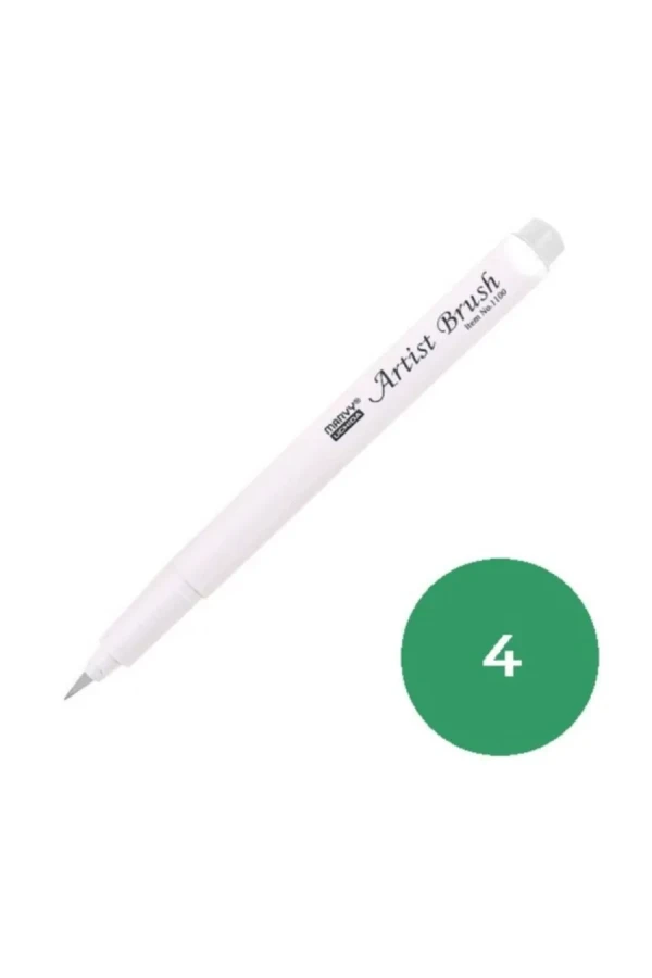 Marvy 1100 Su Bazlı Fırça Uçlu Marker Kalem 015 Olıve Green