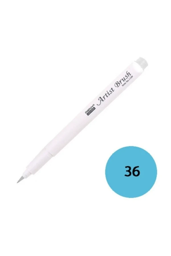 Marvy 1100 Su Bazlı Fırça Uçlu Marker Kalem 036 Manganese Blue