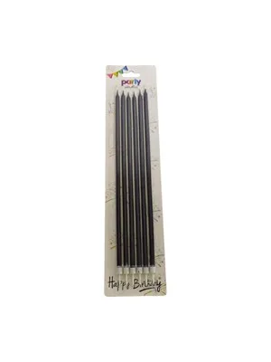 Nedi 18 Cm İnce Uzun Mum 6"lı Gümüş Pl-j06s