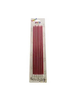 Nedi 18 Cm İnce Uzun Mum 6"lı Gümüş Pl-j06s